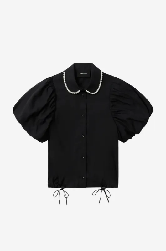 Beaded Cropped Toggle Puff Sleeve Shirt sold by Simone Rocha
