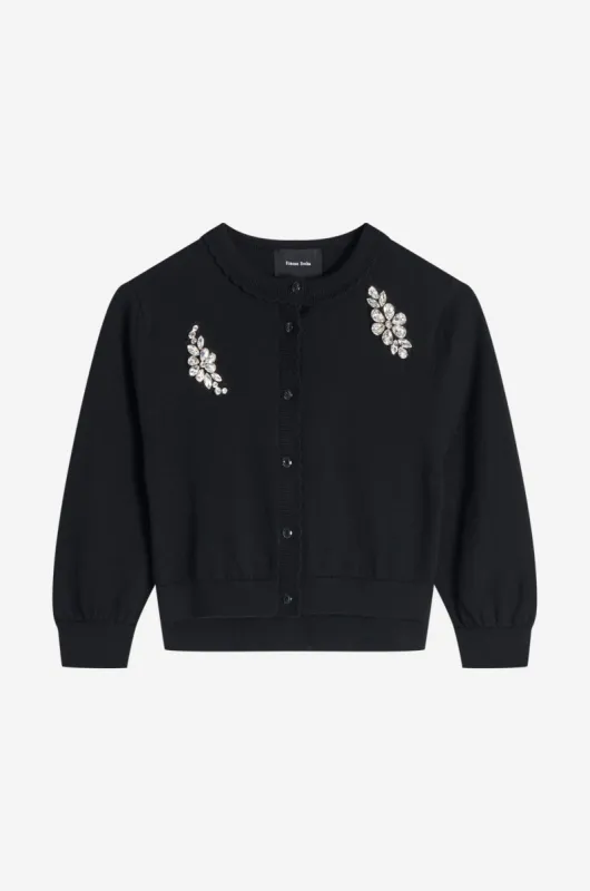 Beaded Scallop Placket Knit Cardigan sold by Simone Rocha