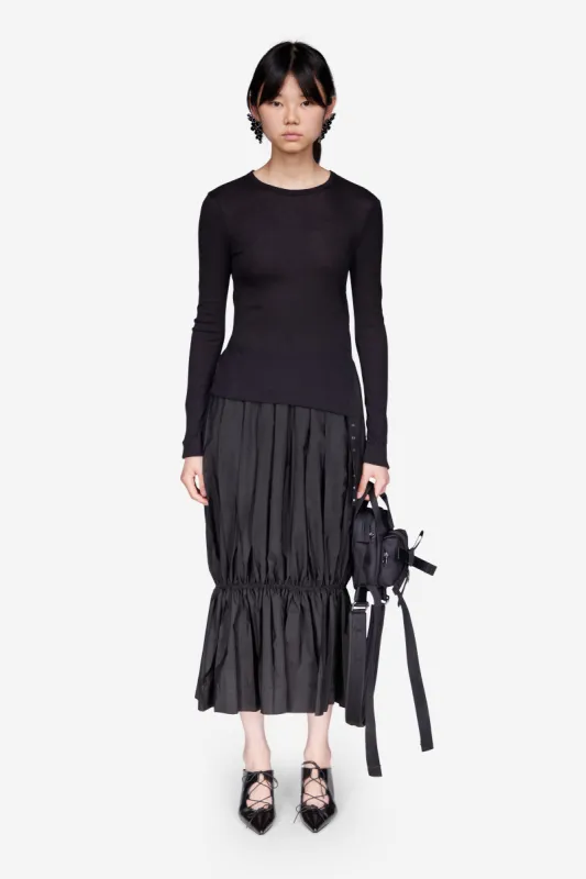 Pleated Egg Midi Skirt sold by Simone Rocha