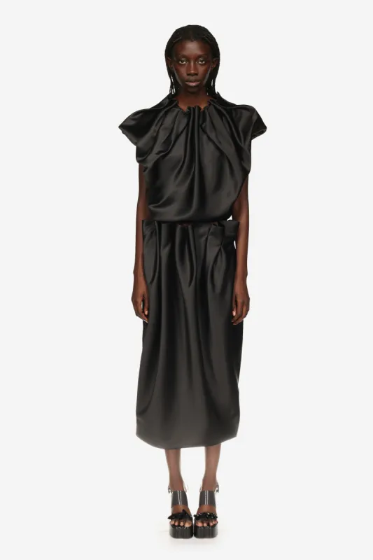 Pleated Heavy Satin Top sold by Simone Rocha