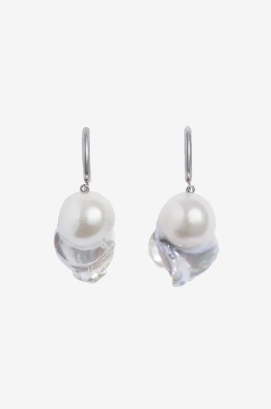 Baroque Pearl Hoop Earrings made by Simone Rocha