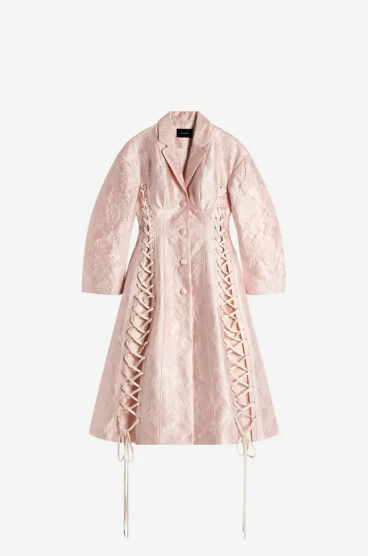 Long Sculpted Lace Up Corset Coat made by Simone Rocha