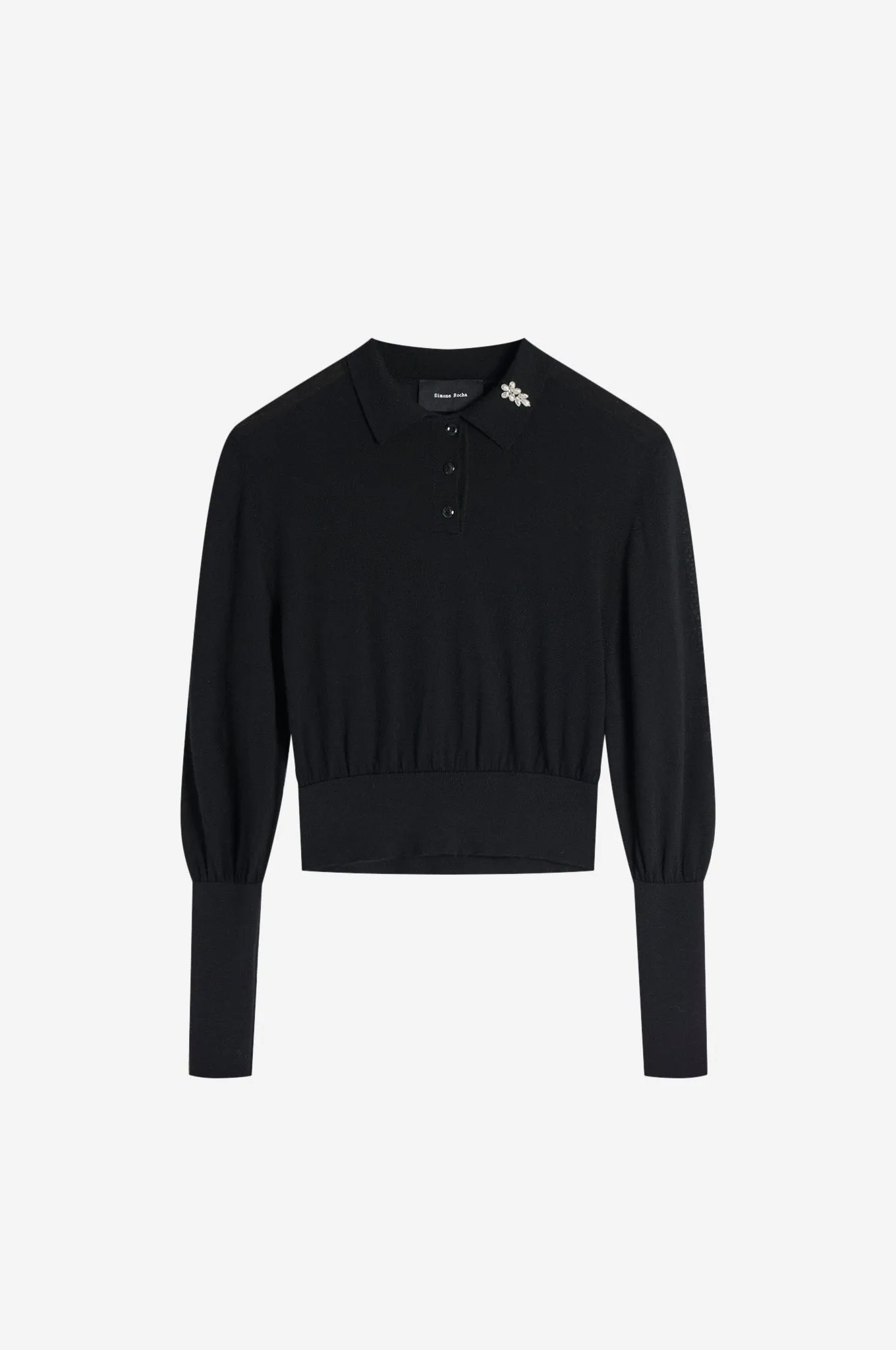 Embellished Merino Silk Knit Polo Jumper sold by Simone Rocha