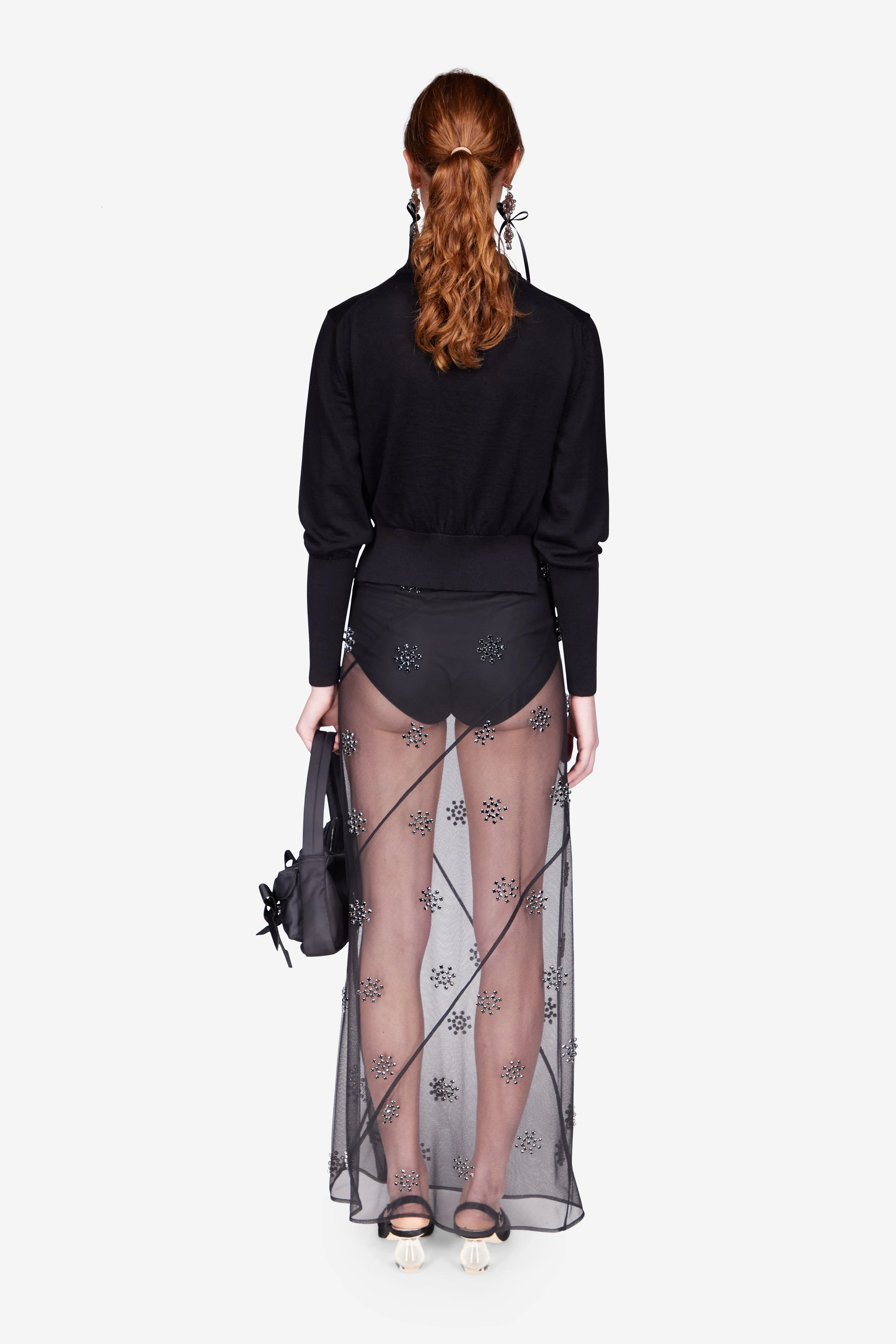 Embellished Merino Silk Knit Polo Jumper sold by Simone Rocha product image thumbnail 4