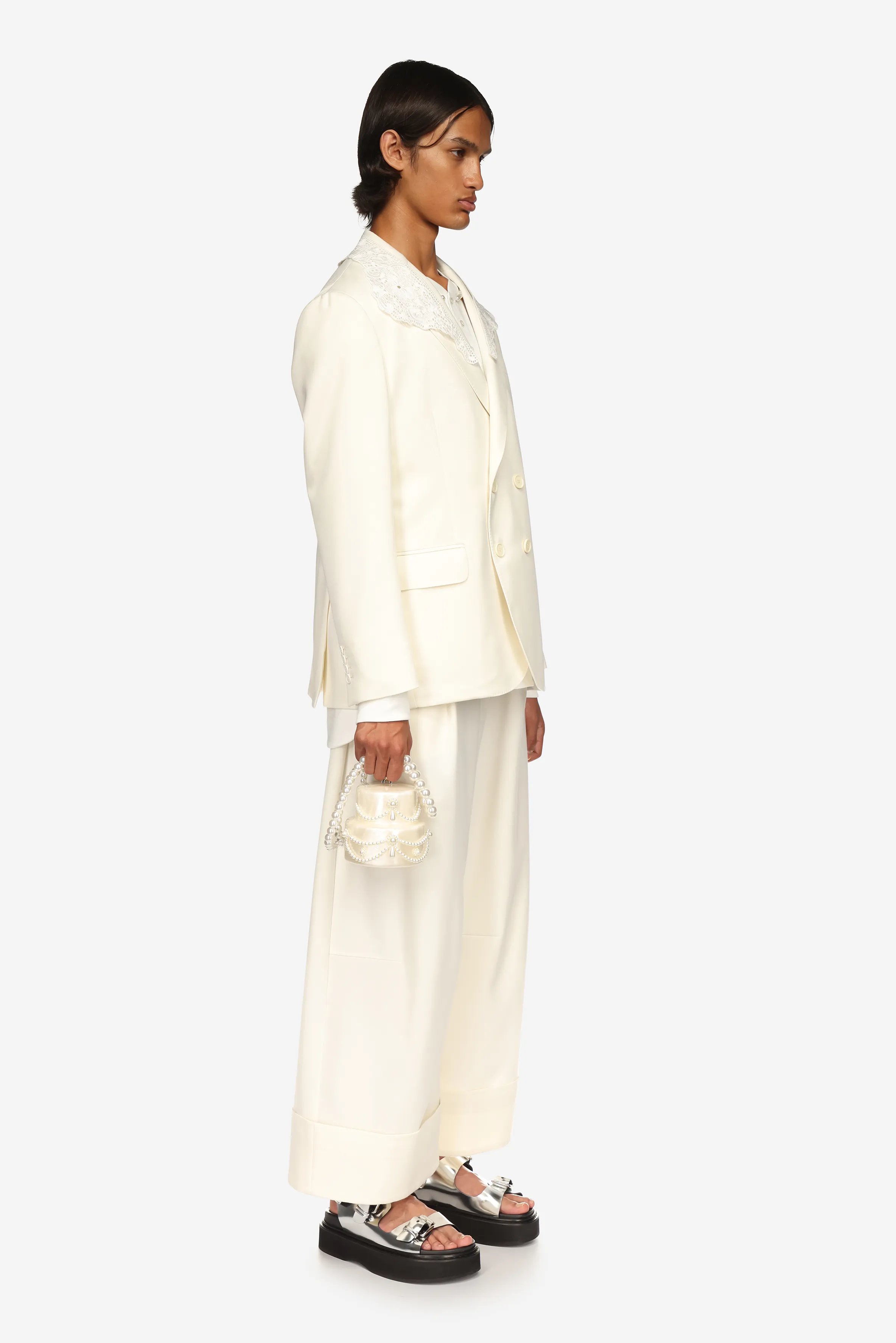 Lace Collar Double Breasted Jacket sold by Simone Rocha product image thumbnail 2