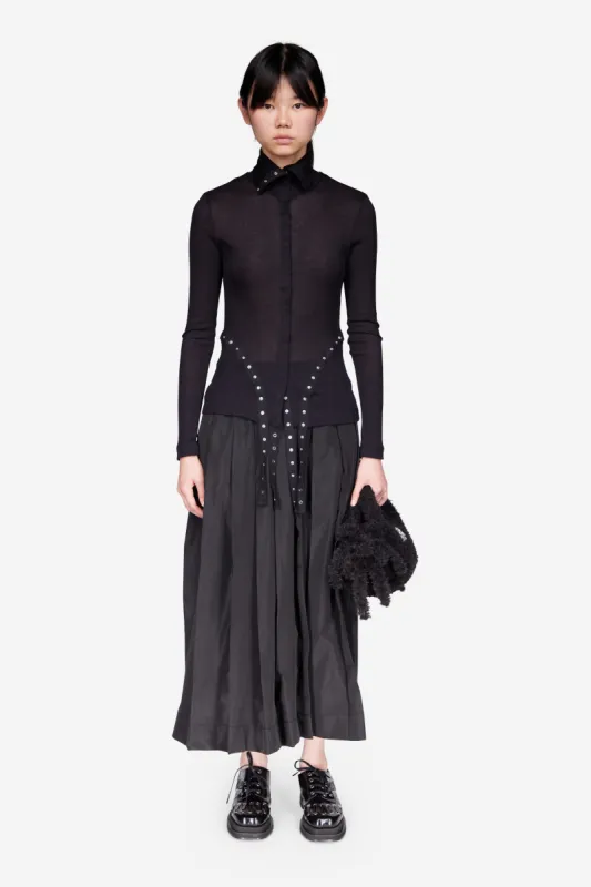 Ribbed Multi Snap Fitted Top sold by Simone Rocha