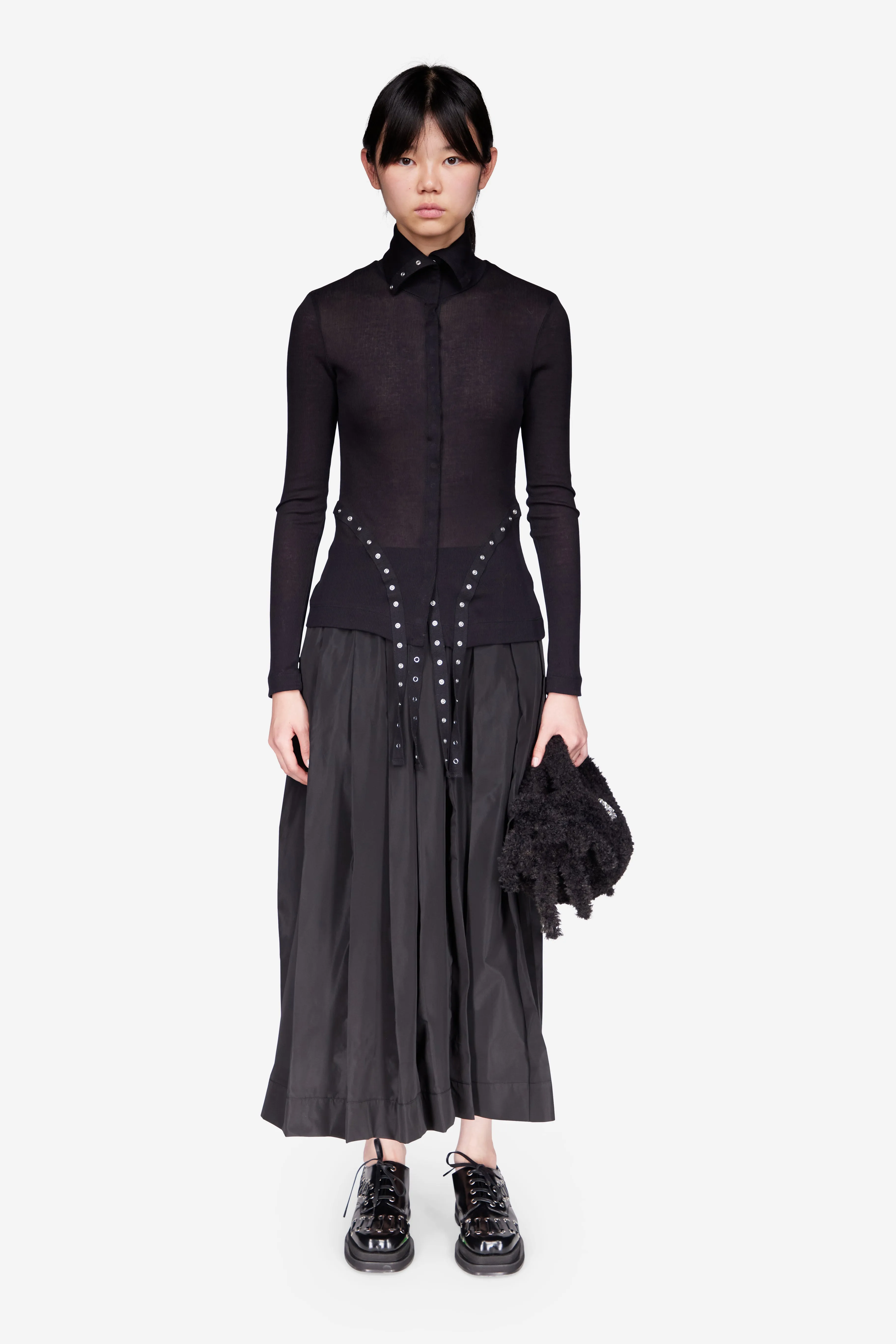 Ribbed Multi Snap Fitted Top sold by Simone Rocha