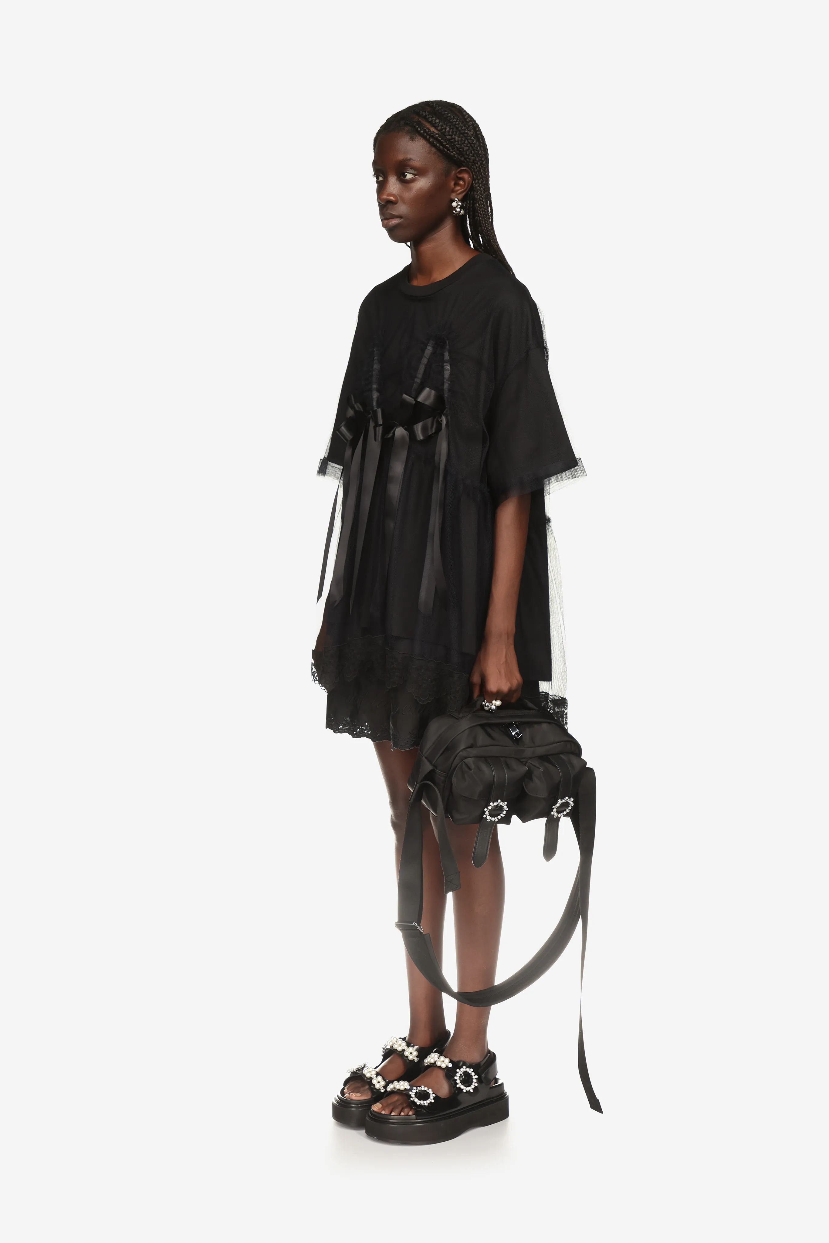 Ruched Net Overlay T-Shirt sold by Simone Rocha product image thumbnail 2