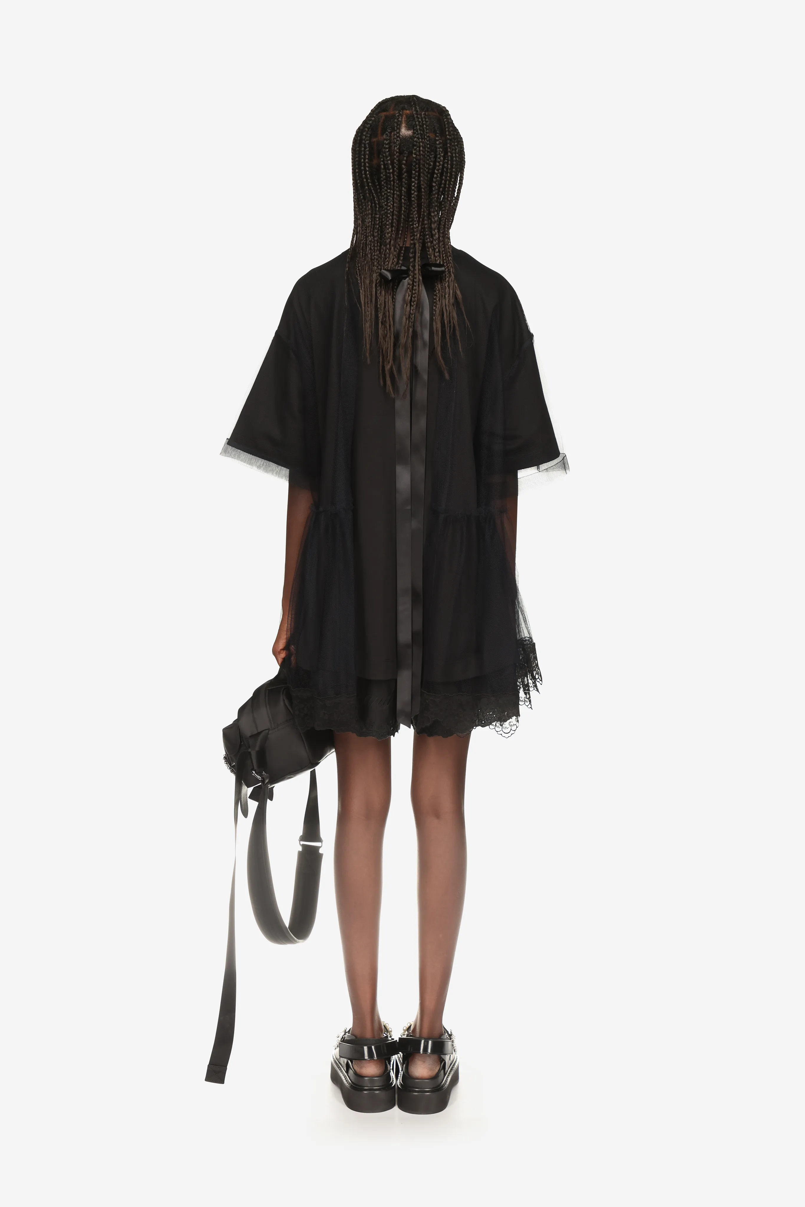 Ruched Net Overlay T-Shirt sold by Simone Rocha product image thumbnail 3