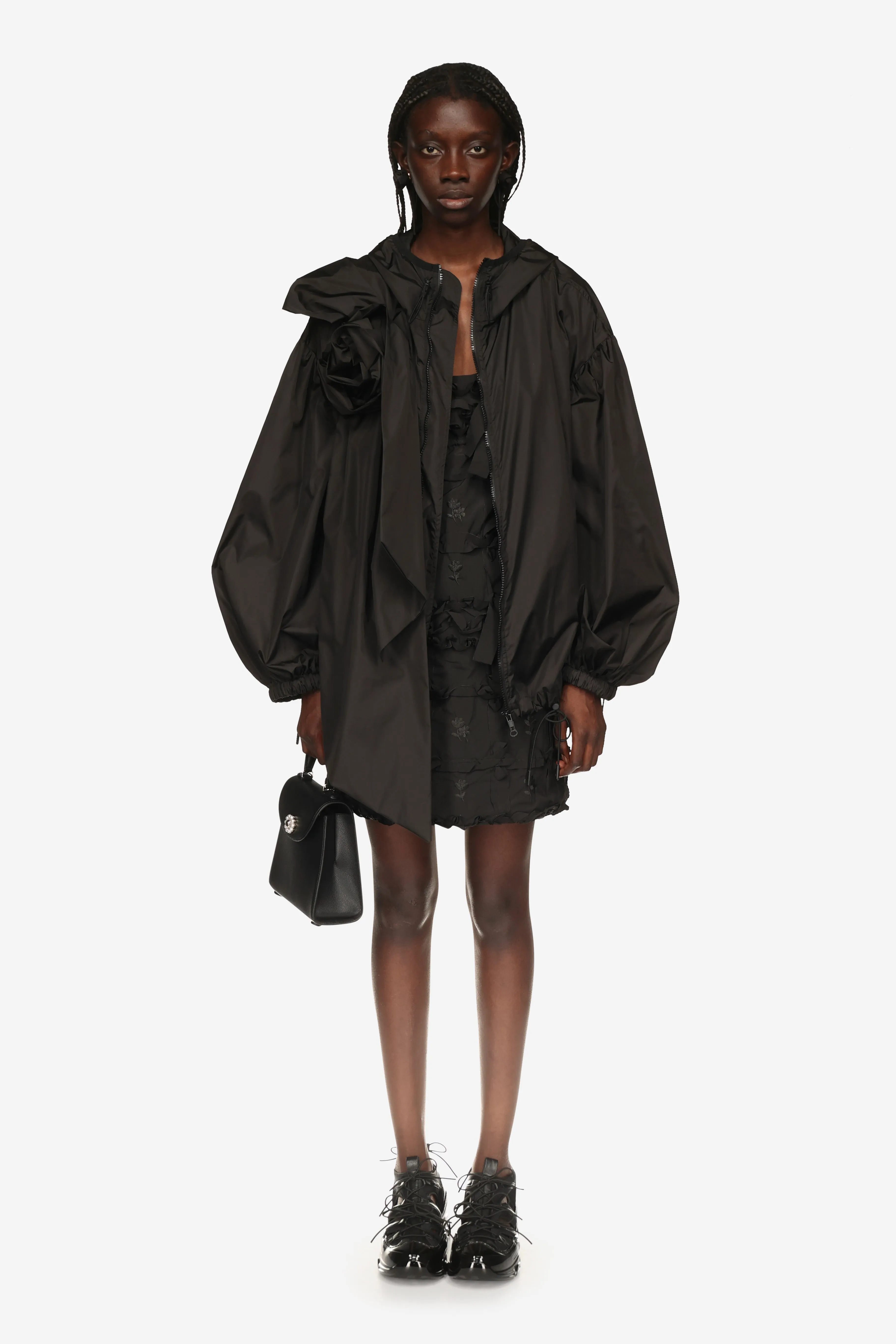 Pressed Rose Puff Sleeve Tech Jacket sold by Simone Rocha