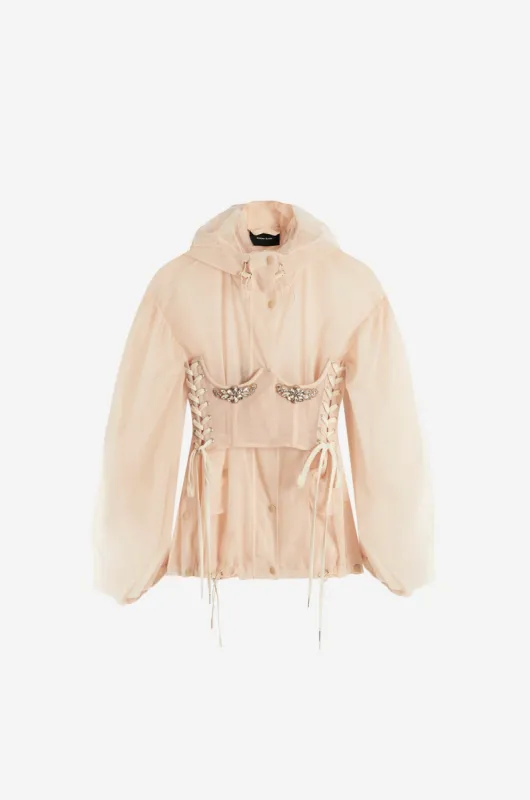 Embellished Sheer Corset Parka made by Simone Rocha