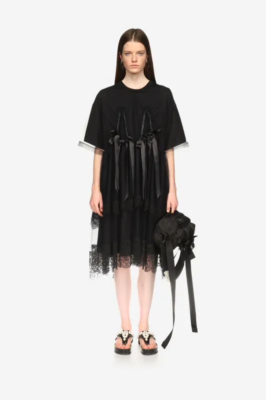 Ruched Net Overlay Dress made by Simone Rocha