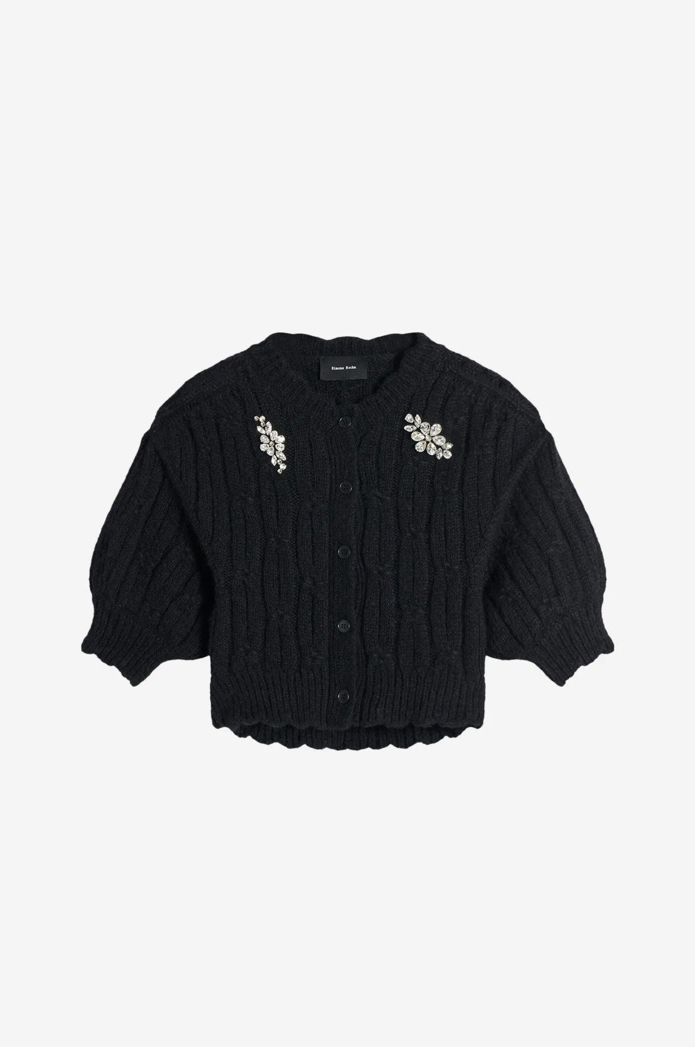 Embellished Cropped Chunky Knit Cardigan sold by Simone Rocha