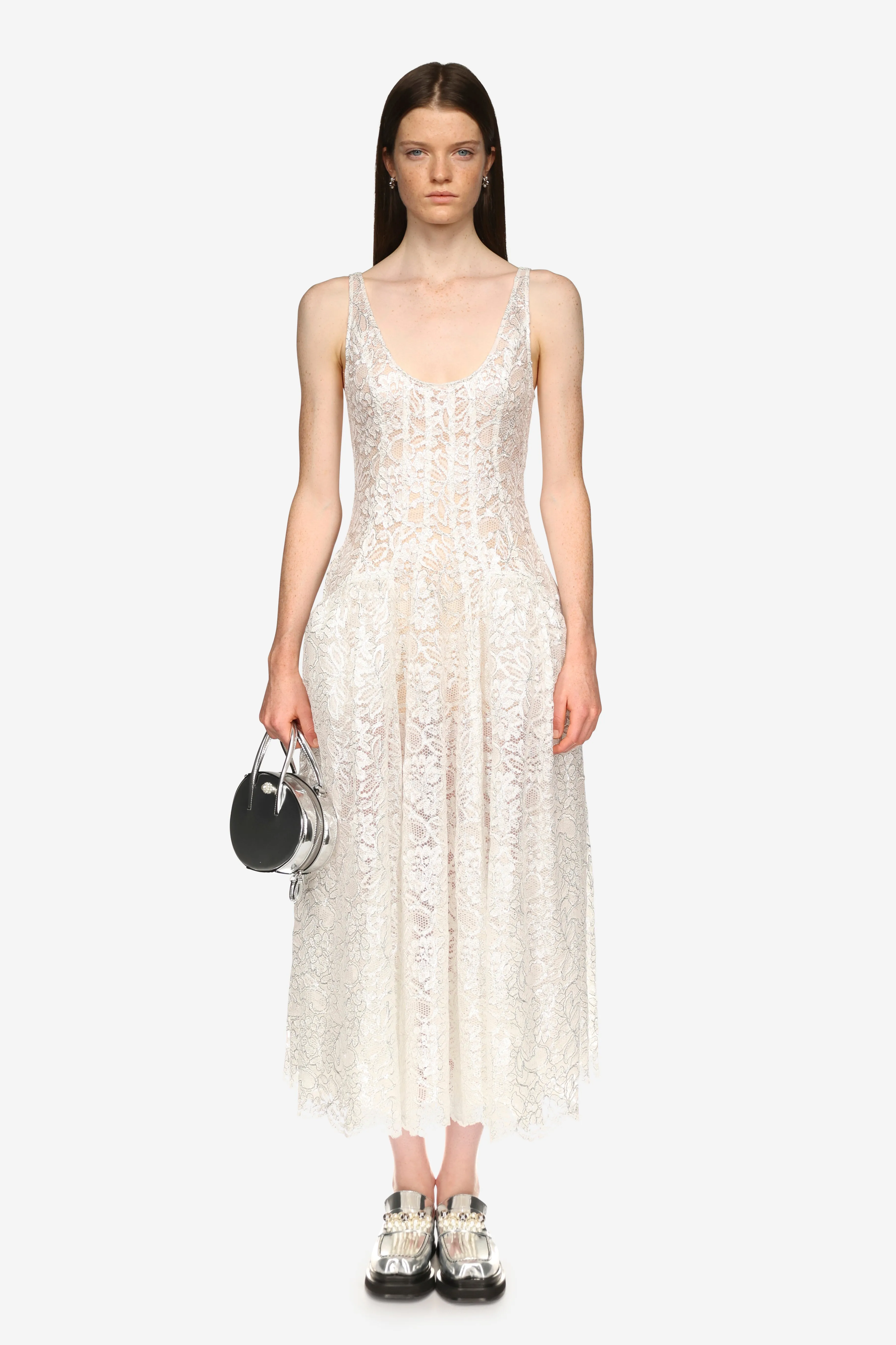Sculpted Lace Scoop Neck Dress sold by Simone Rocha
