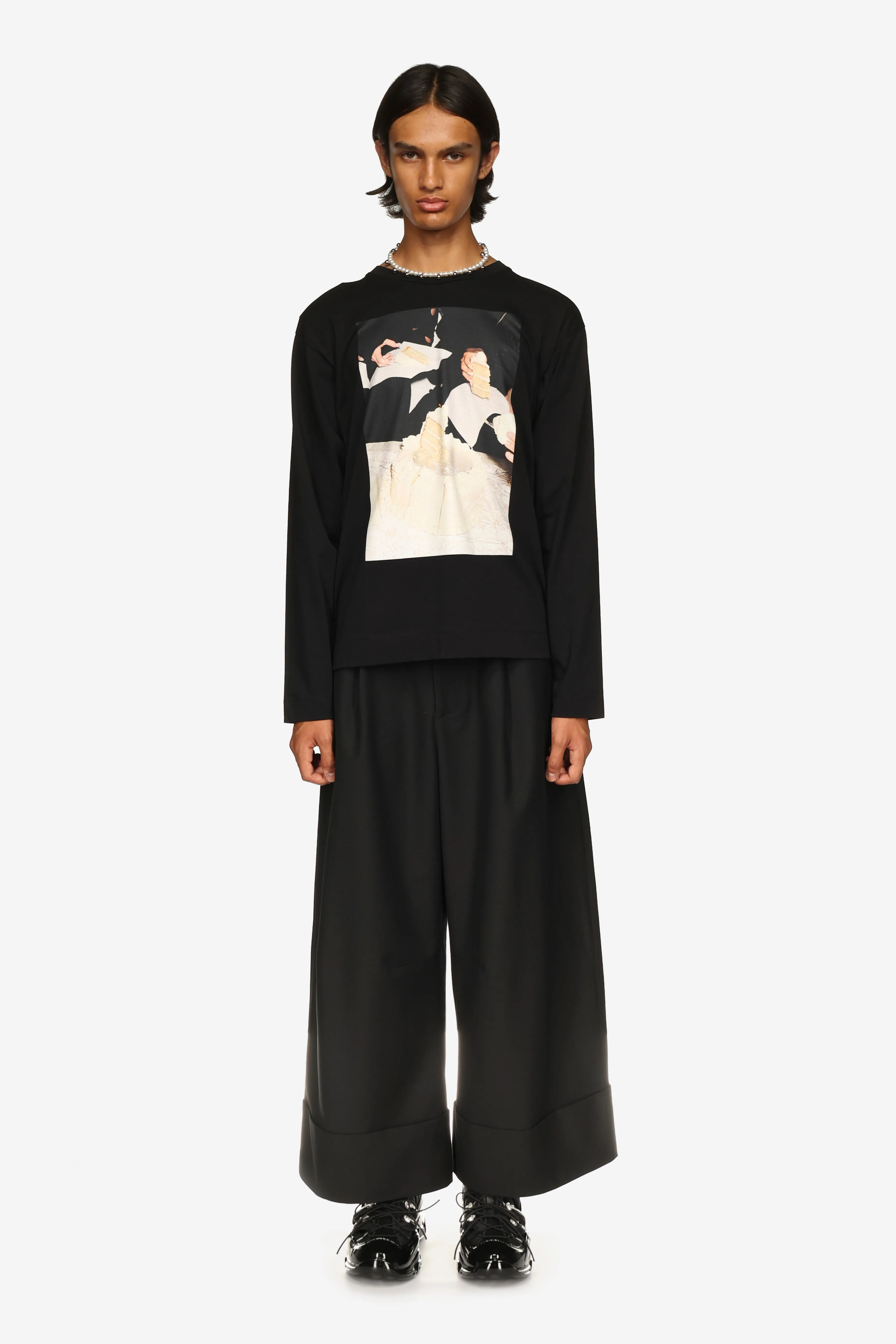Eating Cake Print Long Sleeve T-Shirt sold by Simone Rocha