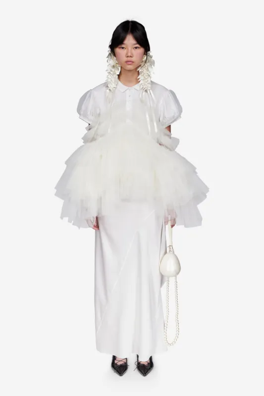 Puff Sleeve Tulle Frill Polo Shirt sold by Simone Rocha