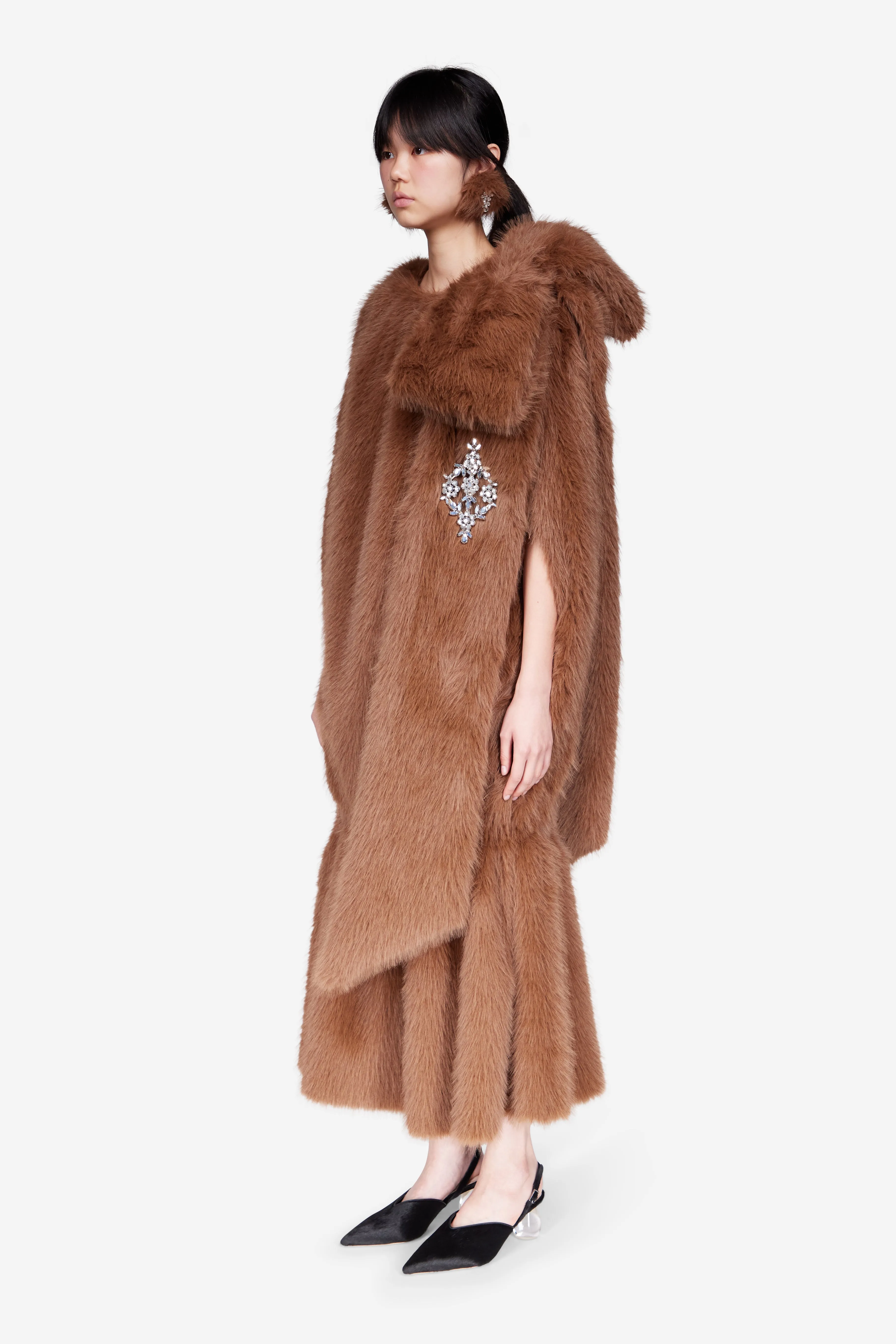 Embellished Faux Fur Cascade Egg Dress sold by Simone Rocha product image thumbnail 2