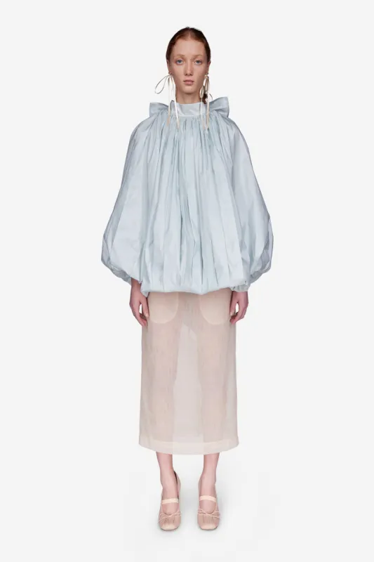 Pleated Back Bow Balloon Top sold by Simone Rocha