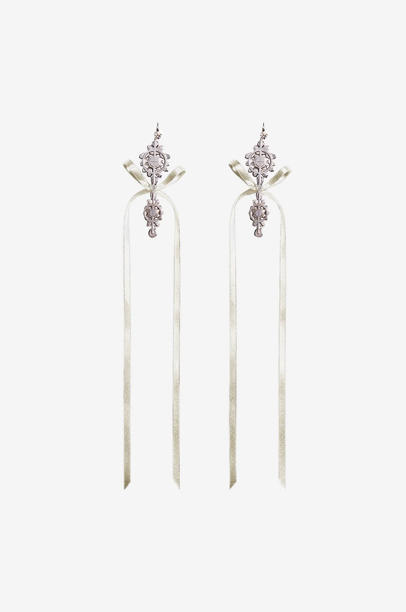 Long Crystal Crest Bow Earrings sold by Simone Rocha product image thumbnail 2