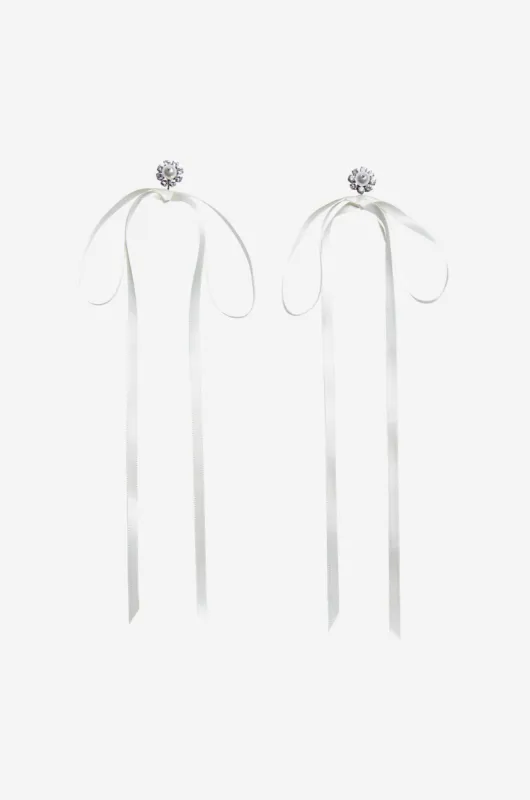 Crystal Daisy Bow Earrings sold by Simone Rocha