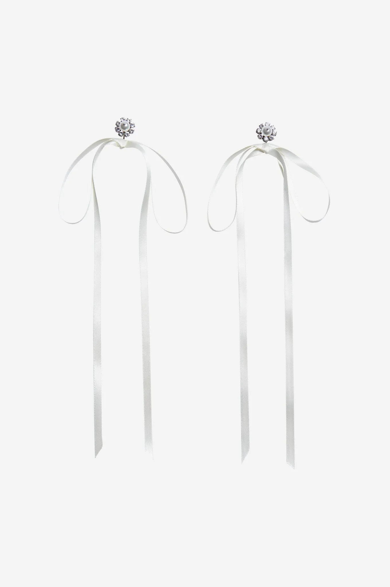 Crystal Daisy Bow Earrings sold by Simone Rocha