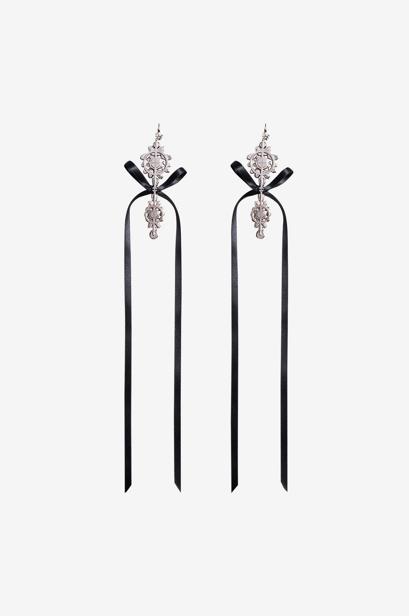 Long Crystal Crest Bow Earrings sold by Simone Rocha product image thumbnail 2