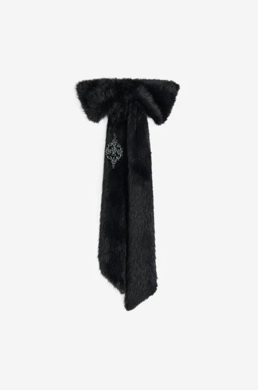 Embellished Faux Fur Bow Scarf made by Simone Rocha