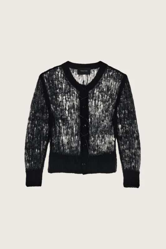Cropped Mohair Bow Ribbon Cardigan sold by Simone Rocha