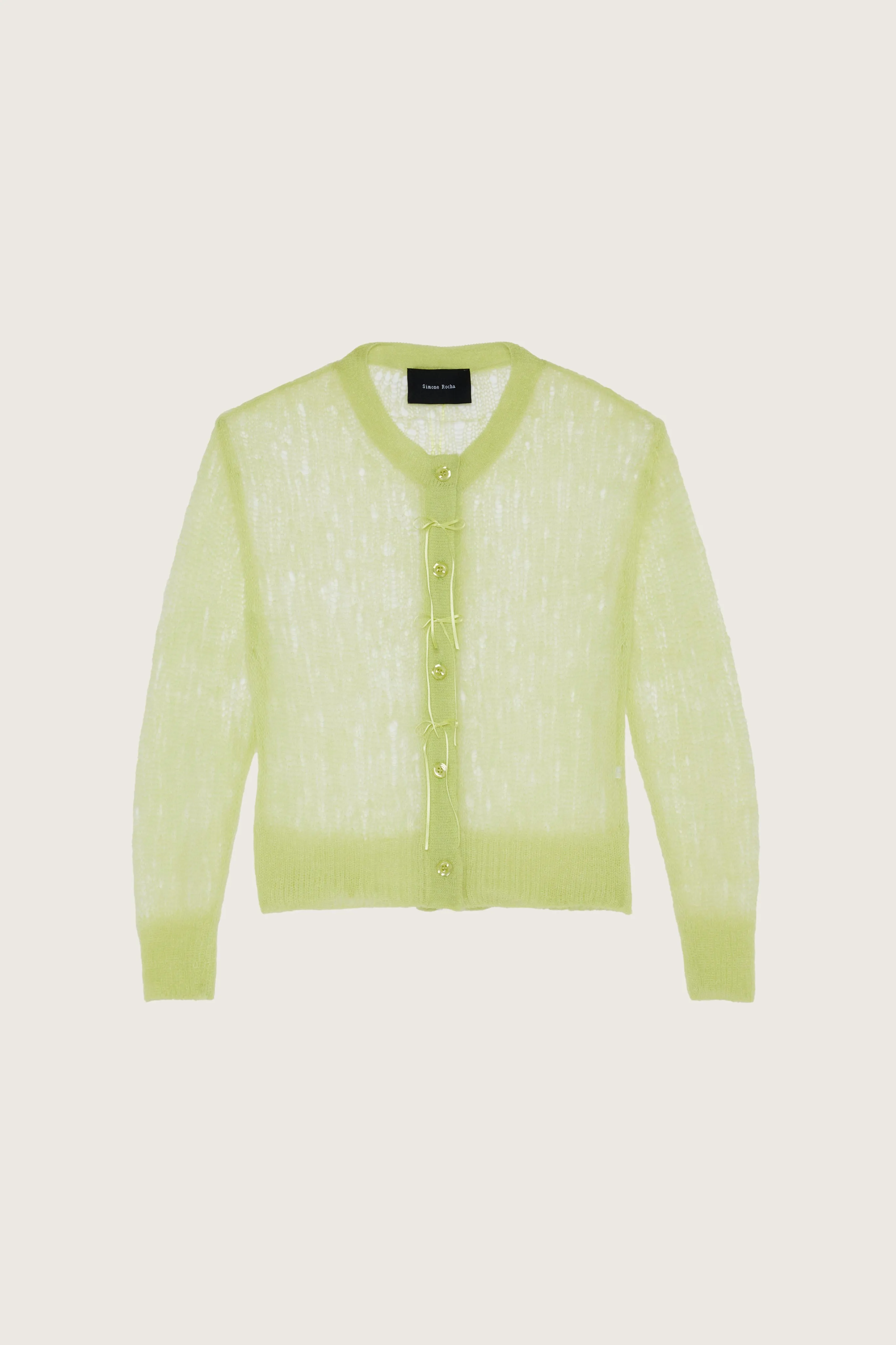 Cropped Mohair Bow Ribbon Cardigan sold by Simone Rocha