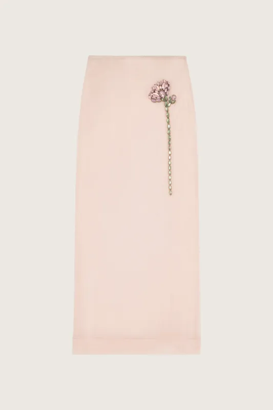 Embellished Carnation Column Skirt sold by Simone Rocha