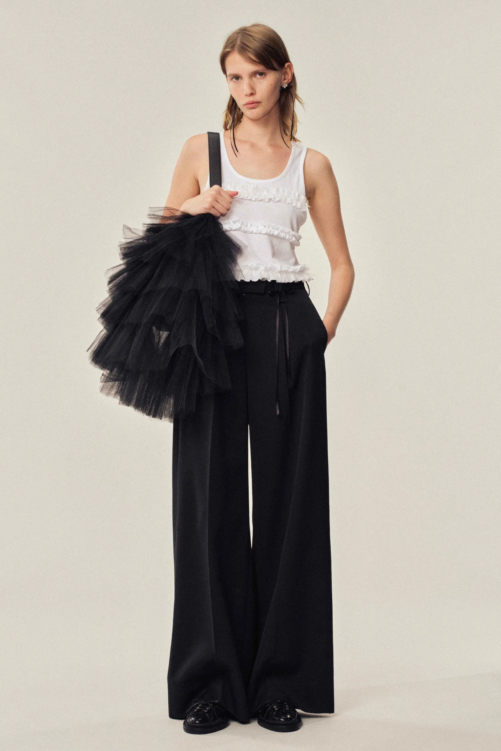 Bow Detail Puddle Trousers sold by Simone Rocha