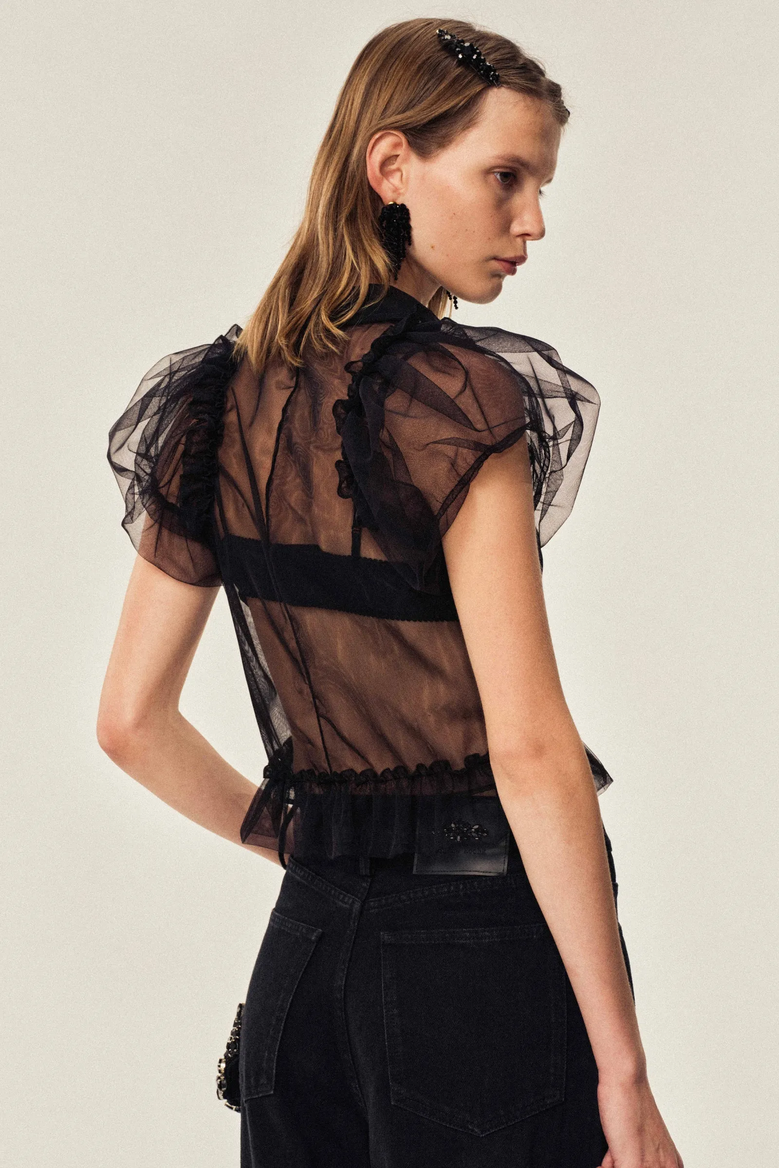 Cropped Ruffle Frill Shirt sold by Simone Rocha product image thumbnail 2