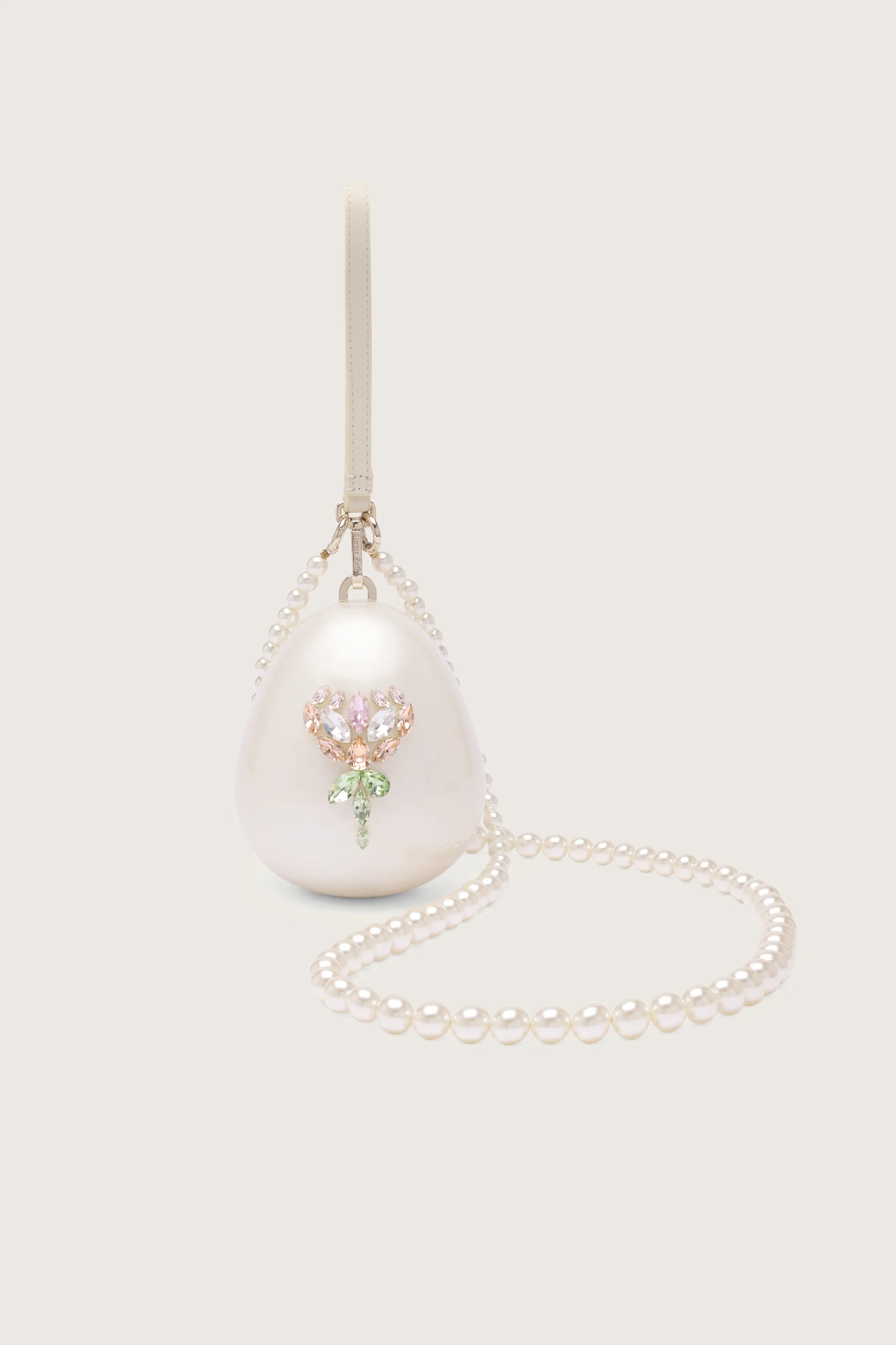 Embellished Flower Micro Pearl Egg Bag sold by Simone Rocha
