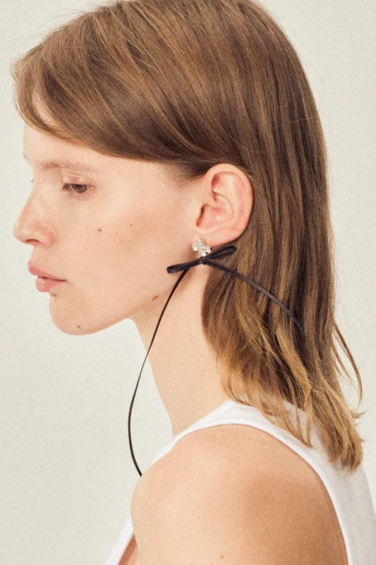 Victorian Bow Ribbon Stud Earrings sold by Simone Rocha