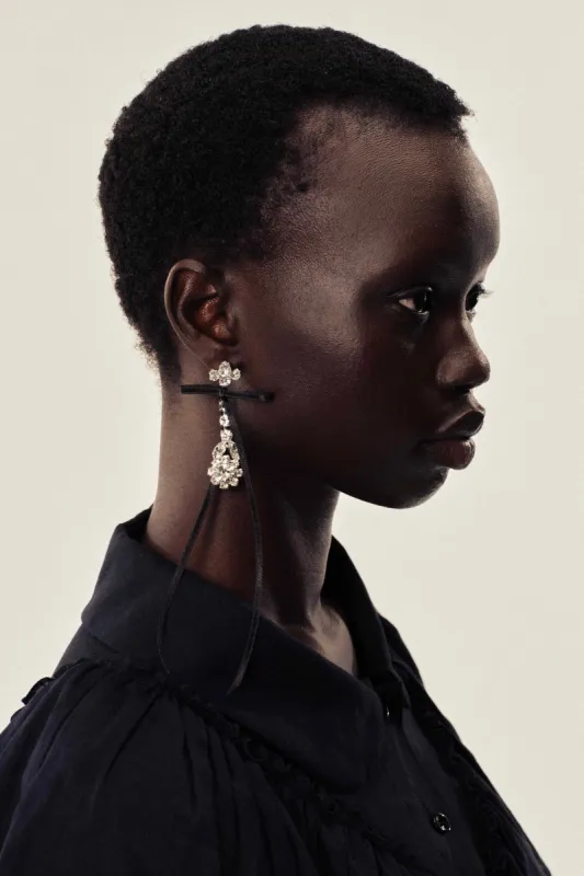 Victorian Bow Ribbon Drip Earrings sold by Simone Rocha