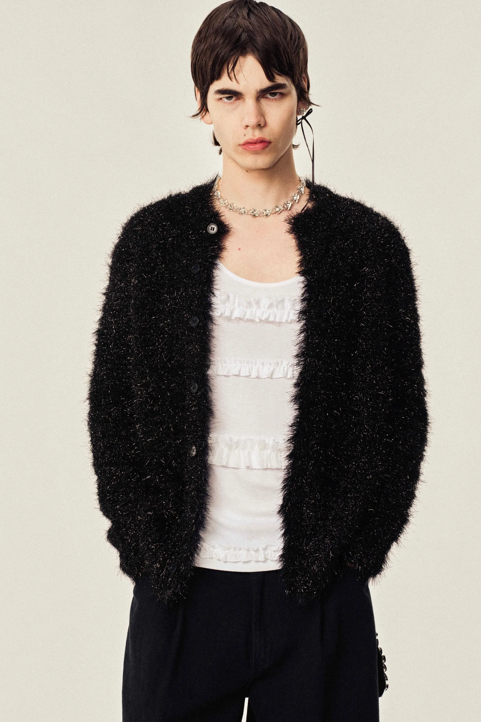 Tinsel Knit Sweater Jacket sold by Simone Rocha