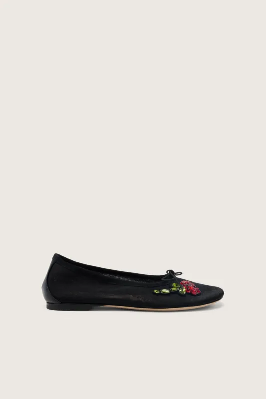 Embellished Flower Mesh Ballerina sold by Simone Rocha