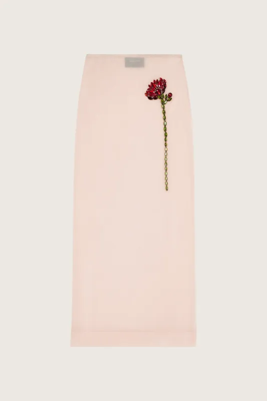 Embellished Carnation Column Skirt sold by Simone Rocha