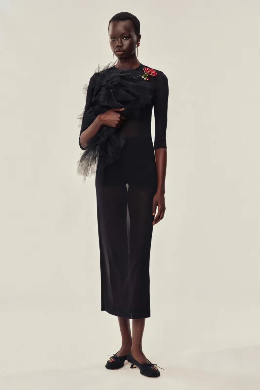 Embellished Carnation Fitted Mesh Dress sold by Simone Rocha