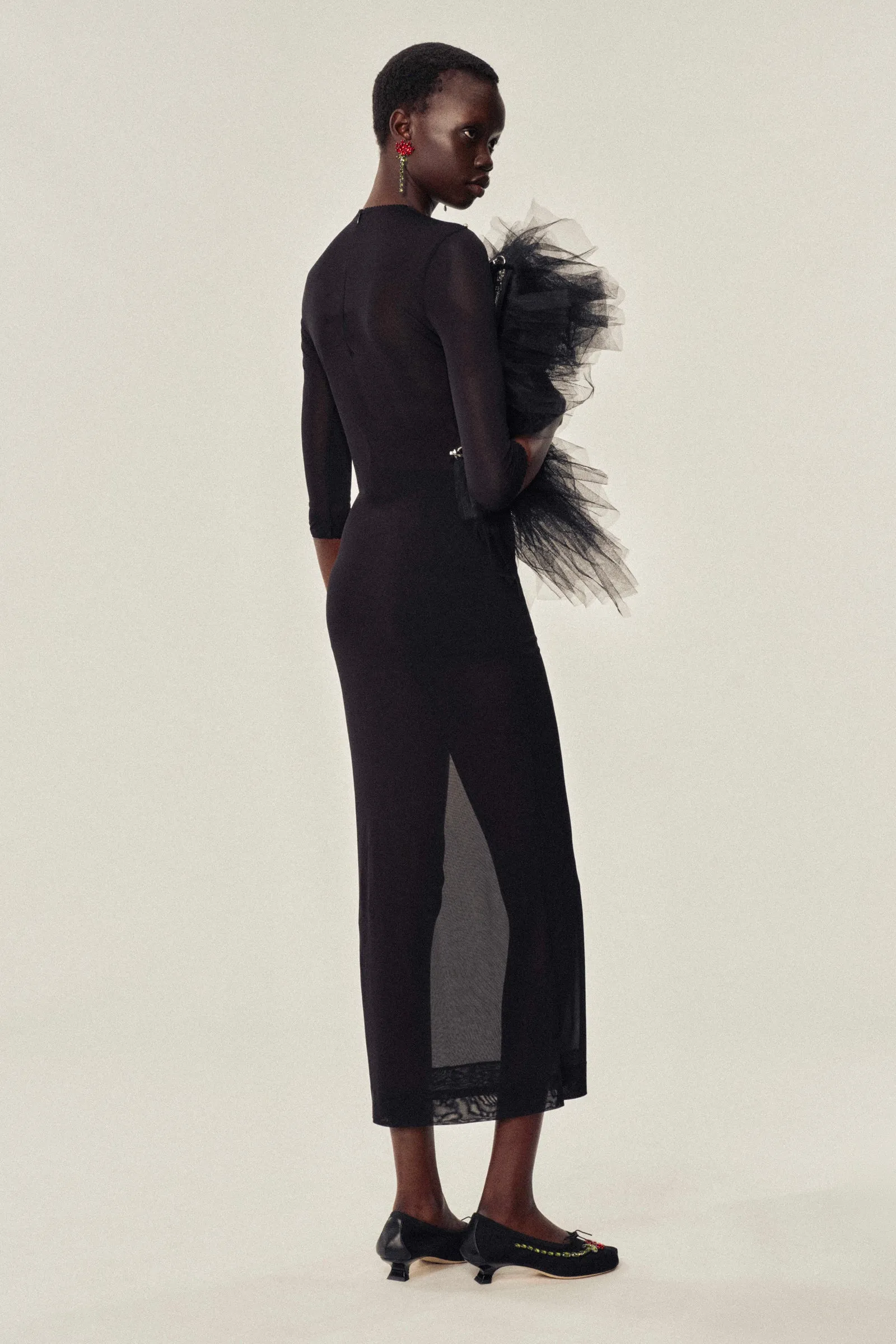 Embellished Carnation Fitted Mesh Dress sold by Simone Rocha product image thumbnail 2