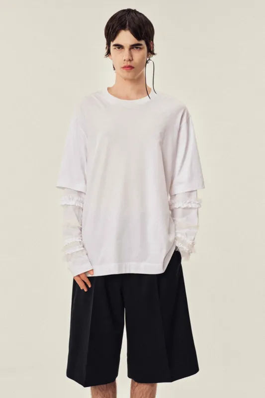 Ruffle Frill Long Sleeve T-Shirt made by Simone Rocha