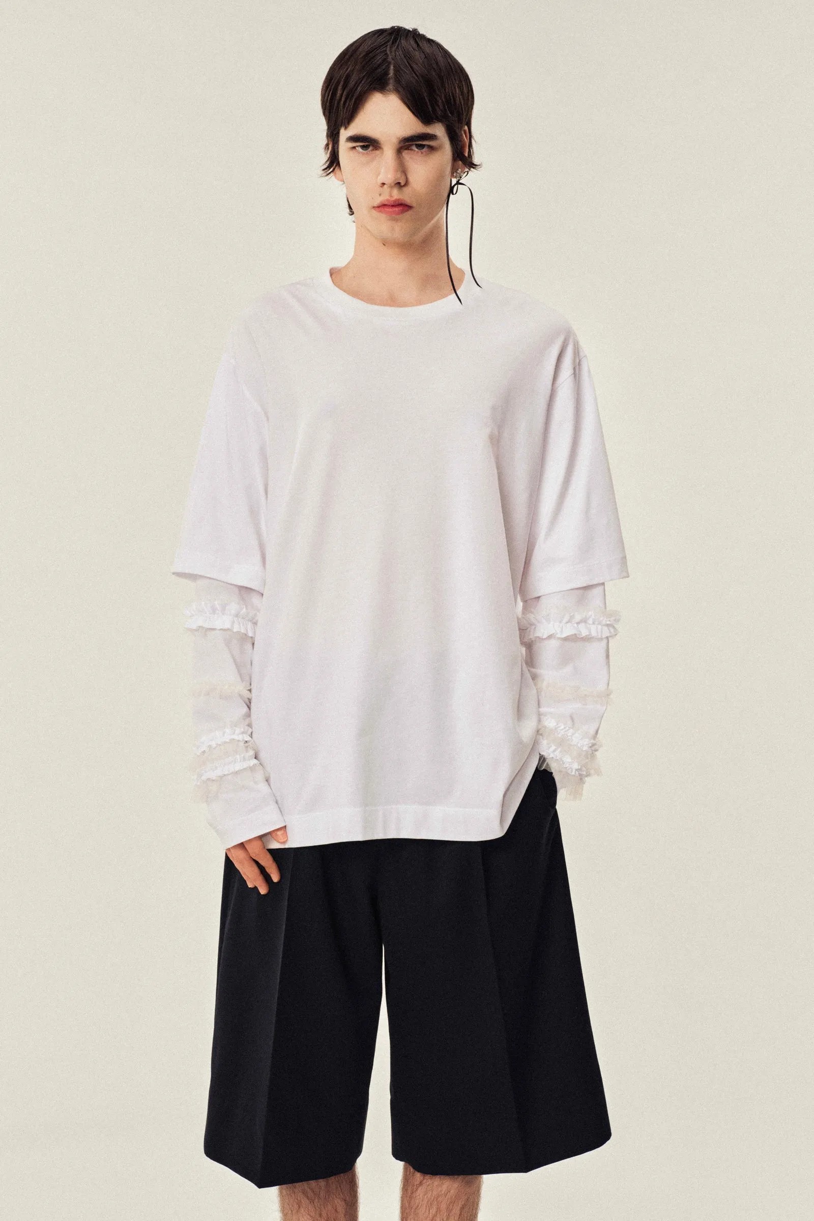Ruffle Frill Long Sleeve T-Shirt sold by Simone Rocha