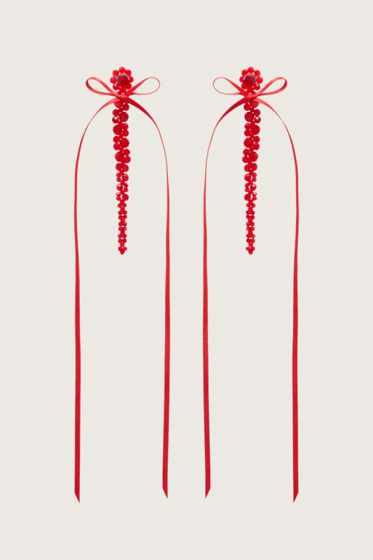 Slim Bow Ribbon Drip Earrings sold by Simone Rocha