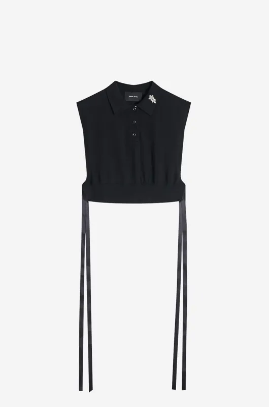 Embellished Knit Polo Bib sold by Simone Rocha