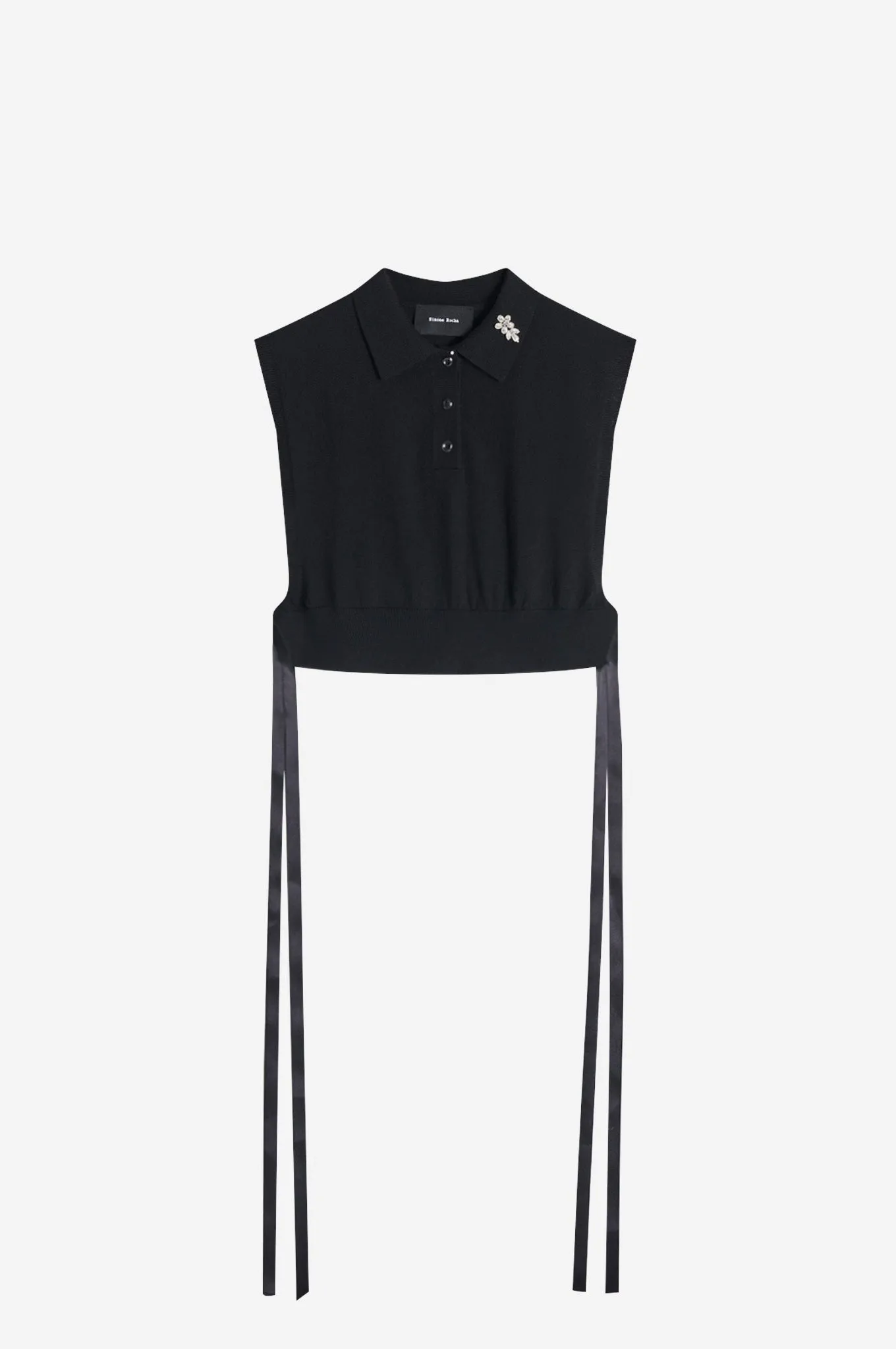 Embellished Knit Polo Bib sold by Simone Rocha