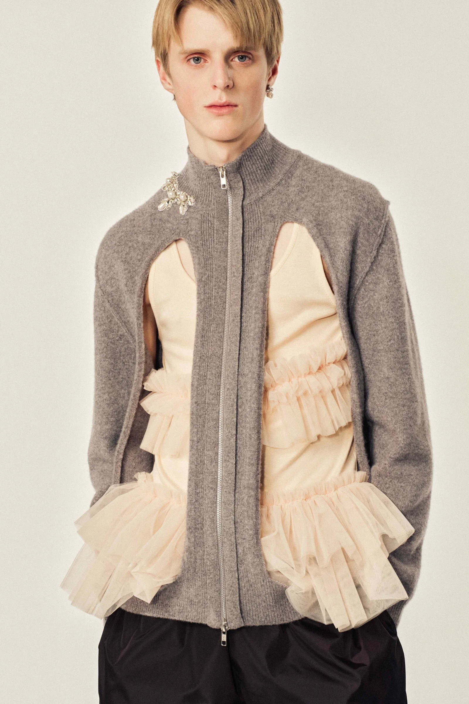 Embellished Window Zip-Up Cardigan sold by Simone Rocha product image thumbnail 2