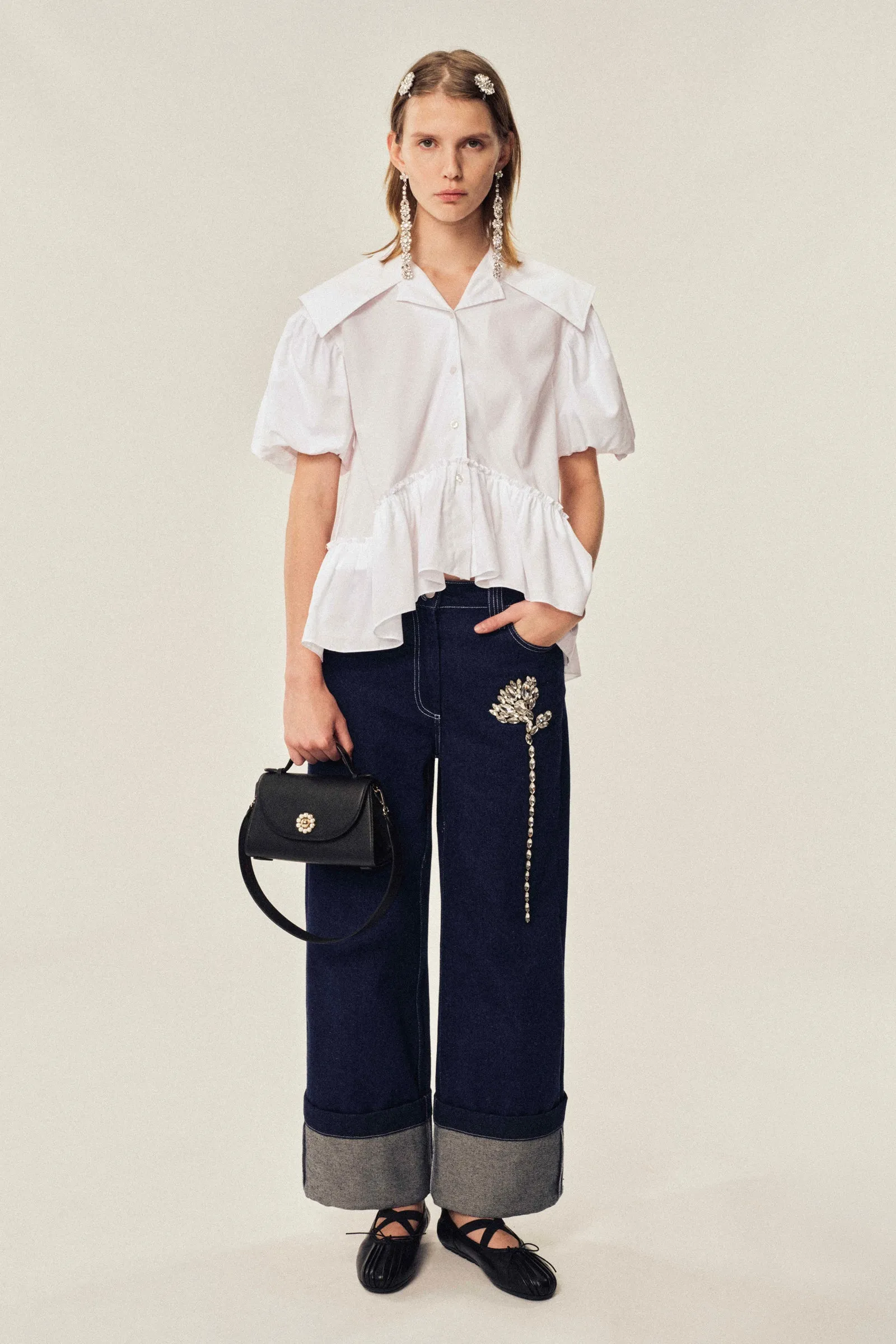 Embellished Carnation Boyfriend Jeans sold by Simone Rocha