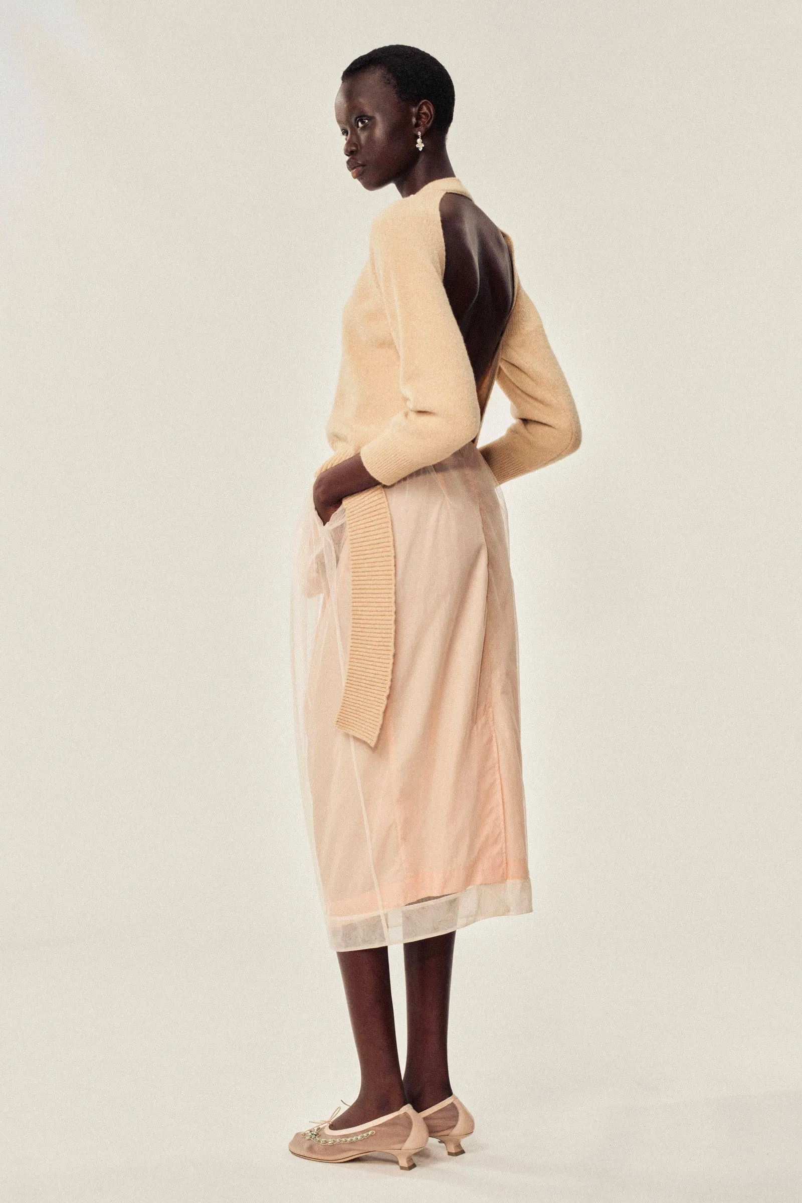 Beaded Open Back Cardigan sold by Simone Rocha