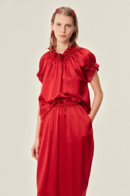 Gathered Ruffle Tulip Top made by Simone Rocha