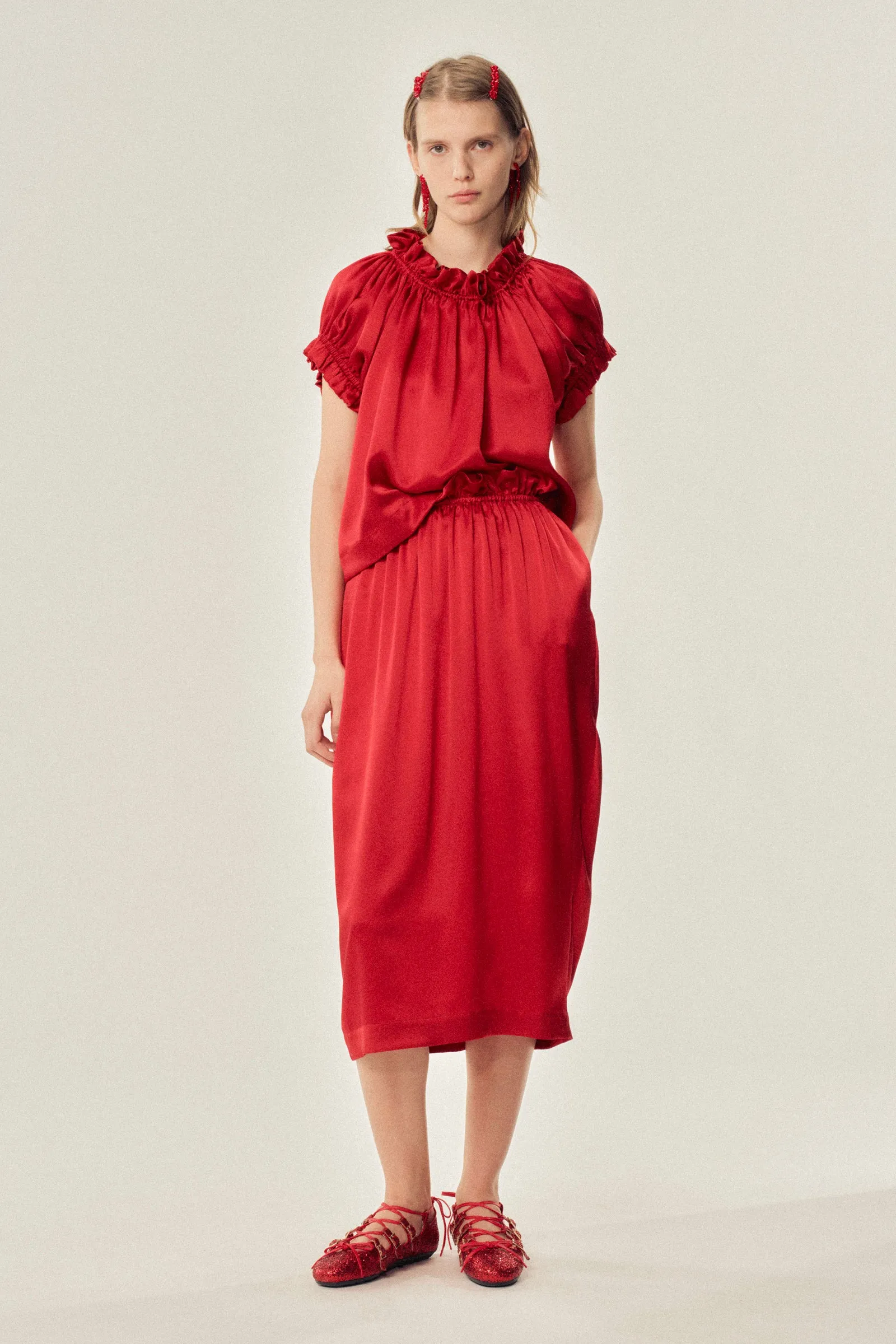 Ruffle Waist Tulip Skirt sold by Simone Rocha